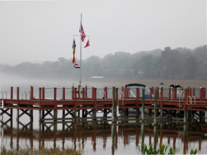 Sailboat dock on lake in central Florida