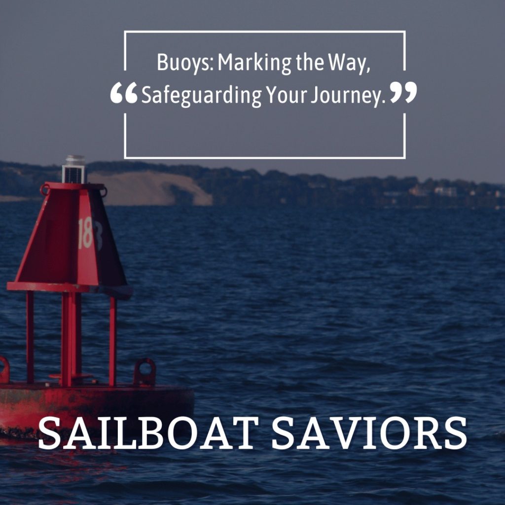Sailboat Saviors - Colorful buoys marking safe passages for sailboats.
